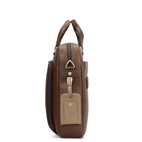 Image of Da Milano LeatherLaptop Bag for Men & Women | Laptop Messenger Bag | Fits Up To 15 inch Laptop | Ideal for Office Purpose (10122)