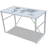 Grosura cristal: 0,5 cm vidaXL Escritorio Rectangular con mapamundi Impreso