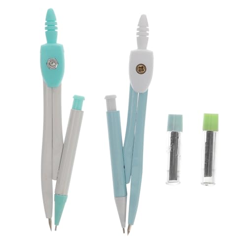Homoyoyo 4 Brújulas Profesionales para Dibujo Geométrico con Diseño Antideslizante y Colores Azul y Verde Ligeras y Portátiles para Estudiantes y Escolar