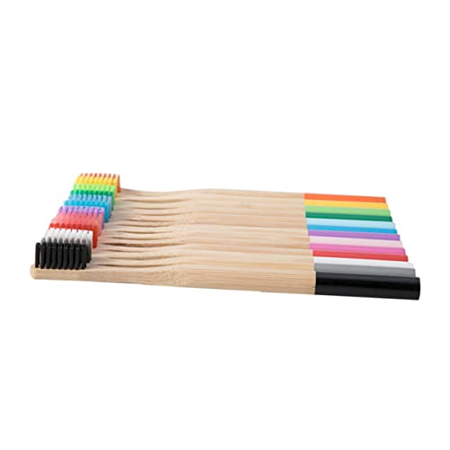 YOSADIER 4 Piezas cepillo de de cerdas Cuidado cepillos de de madera cepillo de para adultos Bambú Blue