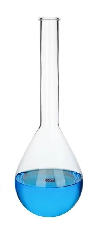Matraz de vidrio de alto contenido en borosilicato Matraz de laboratorio de cuello largo y fondo redondo de vidrio de borosilicato GG17, varios tamaños(500ml)