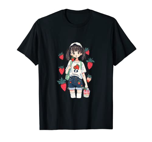 Anime Strawberry Fruit Otaku Japanese Auroracore Camiseta