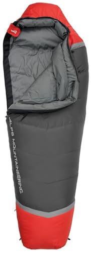 ALPS Mountaineering Zenith 0° Mummy Sleeping Bag, Long - Charcoal/Red - New