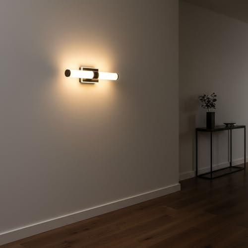 Image of 20 Inch LED Vanity Light Bar with Motion Sensor, Dual LED Source | 4 Lighting Modes (incl. Night Light) | 3000K Warm White, Dimmable, CRI 90+, 1040LM, ETL Listed (Matte Black)
