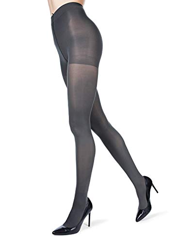 Memoi 2 Pairs Women's Perfectly Opaque Control Top Microfiber Tights Black S-M #TOP6
