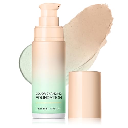Base de maquillaje que cambia de color con Centella Asiática, base líquida hidratante sin peso (verde-01)