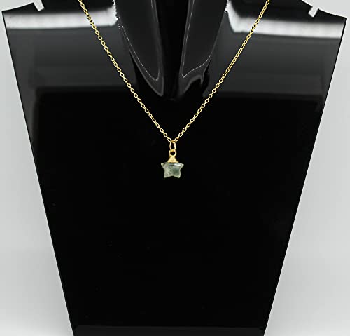 14k Gold Plated Gemstone Star Pendant Necklace - Handmade, Hypoallergenic, Tiny Wire-Wrapped Star with Adjustable Chain (16”+2”) - Perfect Gift for Her2