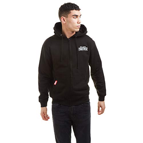 Marvel Black Panther Symbol Zipped Hood Sudadera con Capucha, Medium para Hombre