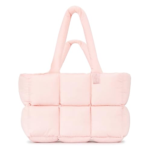 Image of PALAY Tote Bag for Woman Soft Lighweight Puffy Travel Handbag 15.6 inches Laptop Quilted Shoulder Hand Bags for Women