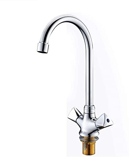Robinet de cuisine laiton chromé à double commande pour régulation thermique précise