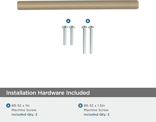 Image of Amerock 3-3 /4 inch Bar Pulls Golden Champagne Drawer Pull | 3-3 /4 inch (96mm) Center-to-Center Mounting Distance and 6-1 /8 inches Overall Length, Durable Carbon Steel Cabinet Hardware