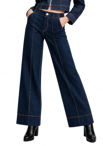 Image of Ben Martin Women's High Waist Jeans || Flared Bell Bottom Bootcut Pants || Wide Leg Stretch Denim - Perfect for Travel, Party & Everyday Use - Sizes 26-40 (2)