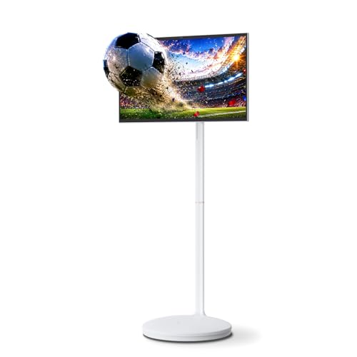 Image of 27 Inch Smart Portable TV on Wheels, Android 14 EDLA Certified | 8GB RAM 128GB Storage, 13MP Camera & Dual Mics, 14-16H Battery, Wi-Fi /HDMI, Smart Display for Home Office & Remote Work