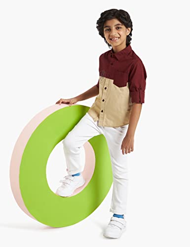 Image of Amazon Brand - Jam & Honey Boy's Regular Fit Shirt (JH-BST-SH-35 Beige 8 9 Years)