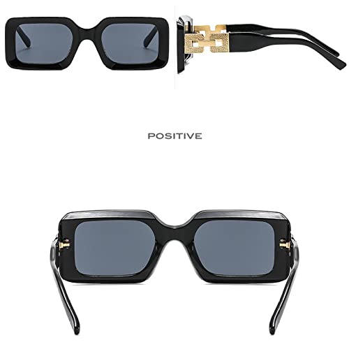 Sunglasses Women Vintage Metal Frame Rectangle Sunglasses Female Retro Ladies Glasses UV4004