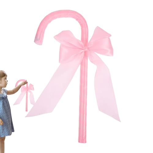 Bow Staff - Bow Peep Cane, Pink BowCane Prop, Halloween Party CaneProp, Little Bo Peep Staff Cosplay CaneProp, ShepherdStaff Prop for Cosplay, Role Play, Holiday Decor