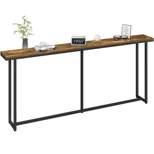 Yaheetech Narrow Console Table with Sturdy Metal Frame, 71 Inch Extra Long Entryway Sofa Table for...