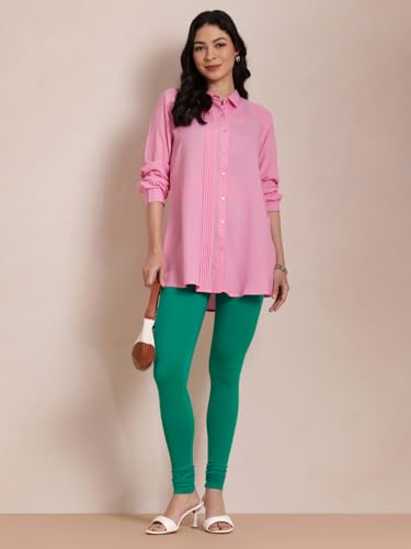 Image of TWIN BIRDS Tailored Cut and Classic Fit Super Stretchable Elastane Fabric Churidar Leggings for Women