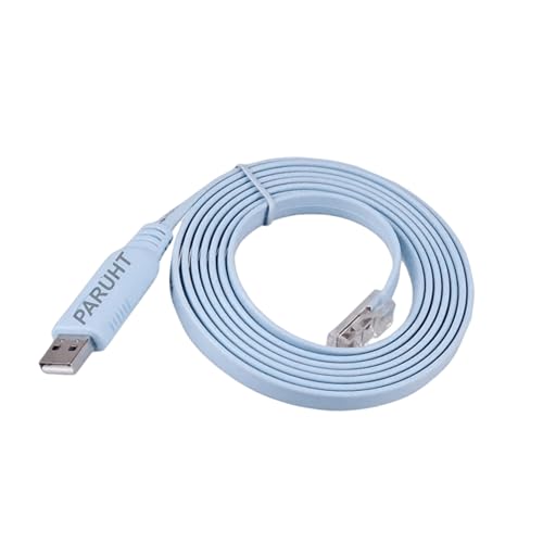 Image of USB Console Cable, USB 2.0 to RJ45 Console Serial Console Cable 1.8 Meter for Debugging Compatible with Routers /Switches for Laptops (not ethernet Cable) (only Work with Console Port), Blue