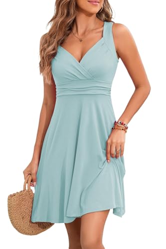 YUTILA Sommerkleid Damen V-Ausschnitt...