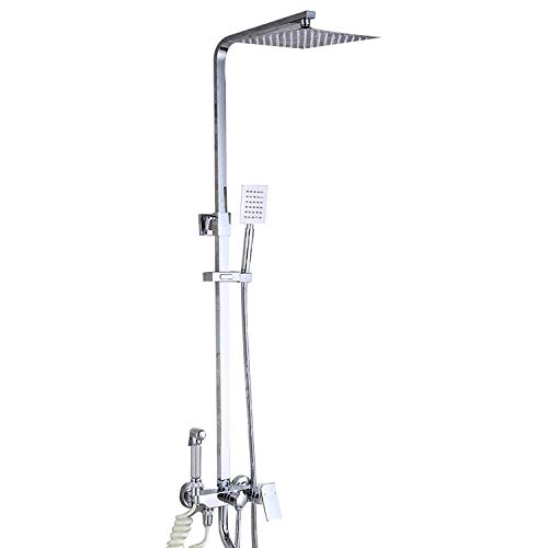 Duschset, Rostfreier Stahl Quadrat Badezimmer Duschsystem Messing Dusche Wasserhahn Inbegriffen Hand Dusche + Duschkopf + Duschspritzpistole +