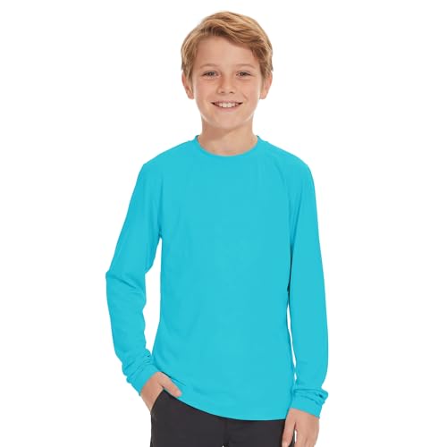 Blue Rash Guard Boys Shirt Long Sleeve UV Protection UPF+ 50 Sun Shirts Outdoor Athletic Boy Swim Shirt Sunscreen Swimsuit - Blue 5T