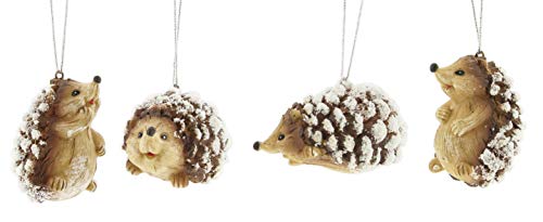 🛒 Flash Sale Transpac Wintry Resin Hedgehog Ornament Figurines - Set of 4 Assorted