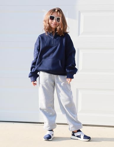 Image of Arshiner Girls Half Zip Sweatshirt Fleece Quarter Zip Pullover Sweatshirts | Fall Fashion Clothes for Teen Girls with Thumb Hole for 5-16 Years
