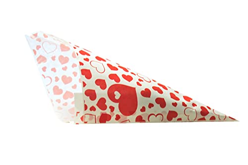 Spitztüten aus Papier Motiv Rote Herzen PGV Länge ca. 19 cm für ca. 125 g Inhalt (200 Stück)