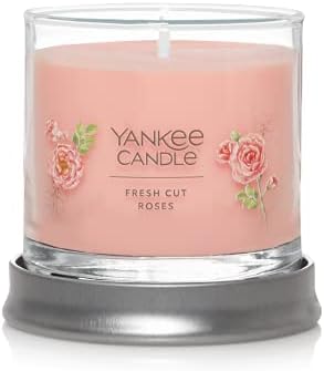 Yankee Candle Fresh Cut Roses Scented, Signature 4.3oz Small Tumbler Single Wick Candle, Over 20 Hours of Burn Time
