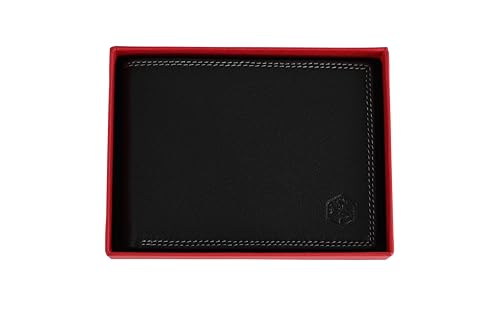 Mens wallet Italian Leather Vera pelle type 10 Credit cards + id (Black)2