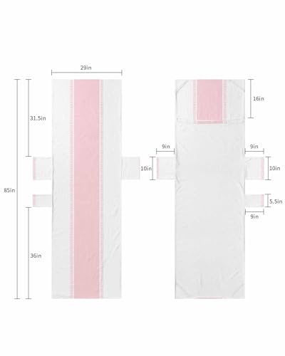 Pink Striped Beach Lounge Chair Towel Cover, Soft Chaise Lounge Towel with Side Pockets Patio Pool Chairs Cover for Beach/Pool Sunbathing 29x85 Modern Geometric Abstract Art