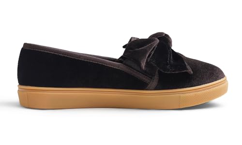 Image of FEVERSOLE Women's Casual Slip On Sneaker Fashion Bow Tie Loafer Flats