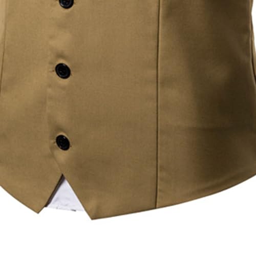 Maiyifu-GJ Men's Formal Business Suit Vests Slim Fit V-neck Wedding Party Dress Waistcoat Casual Solid Color Dress Vest 6
