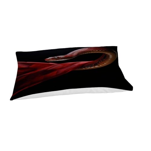 Housse de couette Red Snake en microfibre de qualité supérieure pour lit une place - 7