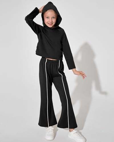 Girls Clothes Kids Winter Hoodies Outfits Ruched Sweatshirts Flared Sweatpants Fall Sweatsuit Set Little Girl Clothing3