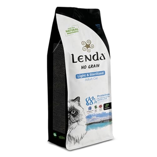 Lenda Gato Adult Light & Sterilized 2Kg - Pienso para Gatos Esterilizados o con Sobrepeso |Comida Light para Gatos Adultos | Pienso Gatos Bajo en Calorías, Natural