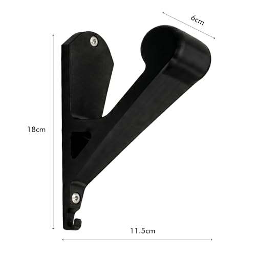 Image of Open and Full face Helmet, Keys and Jacket Hanger, Wall Mount Helmet Hook, Key Holder Black