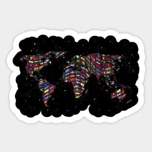 Stickers Vinyl, Stickers Kiss Cut, World Map Cartography Lover International Traveller World Flags Sticker, Funny Sticker, Gift Sticker, Vinyl Sticker