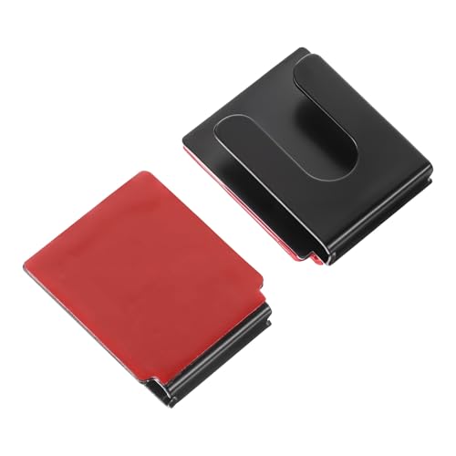 2 ganchos para micrófono de radio con parte trasera adhesiva, soporte para micrófono CB, soporte de metal negro, soporte universal para micrófono de radio para coches, hogares, oficinas, aulas, 1.50 x