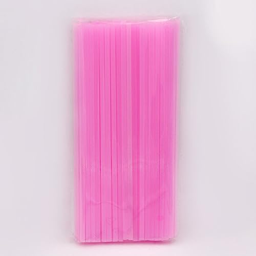 Image of Healeved 200 Pcs Plastic Disposable Straws 10.23 Inch Flat Mouth Straight Drinking Straws for Smoothies Cold Drinks Birthday Party Wedding Barbecue Use