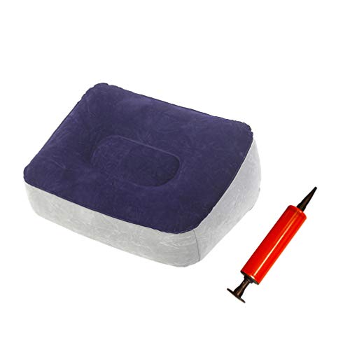 BESPORTBLE Comfortable Inflatable Foot Rest Cushion Travel Footstool for Long Trips and Office Use Random Color