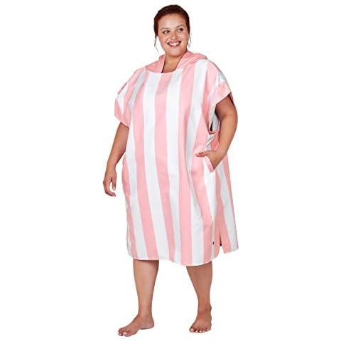 Dock & Bay Adult Beach Poncho - Hooded Towel with Deep Pockets - for Beach & Pool - Super Absorbent, Quick Dry - Cabana - Malibu Pink, Medium (90x70cm, 35x28) Cover