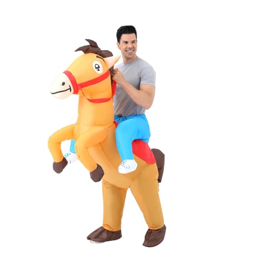 FXICH Costume de Cheval Gonflable Adulte Enfant Costume de Cheval Femme Costume de Cheval Adulte...