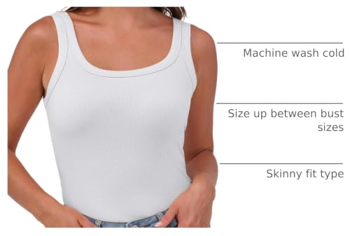 Image of ANRABESS Womens Sleeveless Scoop Neck Tank Top Ribbed Fitted Summer Basic Slim Cute Tops 2026