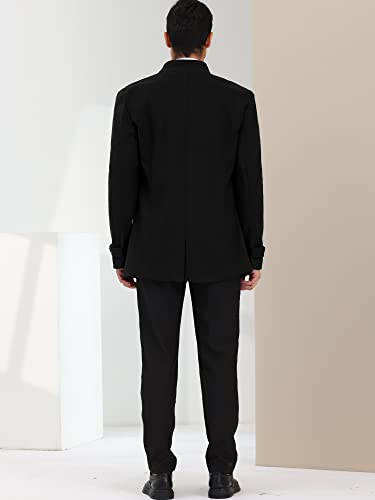 Image of Lars Amadeus Men's Winter Coat Classic Double Breasted Stand Collar | Classic double breasted pea coat with button closure and pockets, True to size fit Business ready