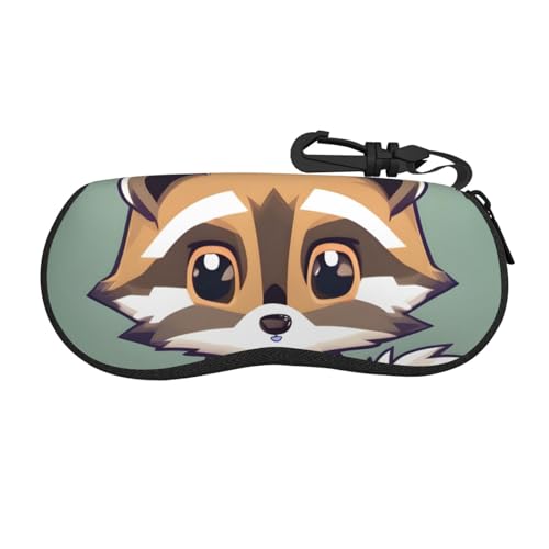 SHuWeiD Funda protectora flexible de caricatura para gafas de mapache ultraligero, se adapta a la mayoría de gafas, joyas, bolsa de cosméticos, color negro, talla única, Negro, One Size