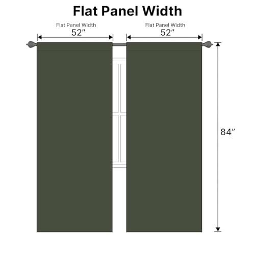 Image of H.VERSAILTEX Blackout Curtains Thermal Insulated Window Treatment Panels Room Darkening Blackout Drapes for Living Room Back Tab /Rod Pocket Bedroom Draperies (2 Panels, Olive, 52 x 84 Inch)