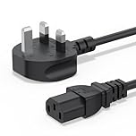 1.5M/5FT UK Plug 13A 250v Power Cable 3 Prong Power Cord for Ps3 Computers,TVs,Monitors,LG LED LCD Smart 1080p HDTV,Samsung,Acer,Epson Printer AC Cable,IECC13 to BS1363 3 Foot Kettle Lead Cord