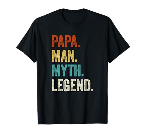 Image of Retro Papa Man Myth Legend Funny Grandpa Gifts Fathers Day T-Shirt